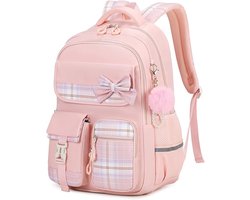 Meisjes School Student Schooltas - Outdoor Rugzak met trolleyband - Waterdicht - Schooltas - Rugtas - Tieners - Boekentas - Rugzak Meisje - Rugzak jongens - Rugzakken - Rugzakken met grote capaciteit - Rugtas Voor Kinderen - Laptop Rugtas - Roze