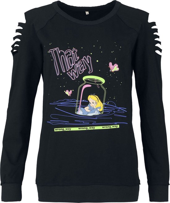 Alice In Wonderland Alice Dames Shirt met lange mouwen - zwart - L