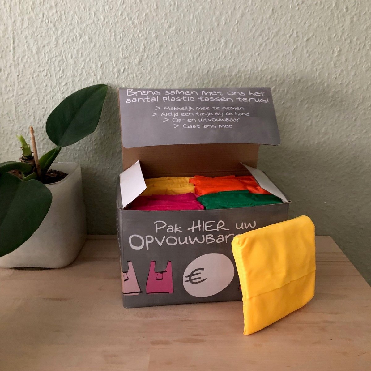 Boodschappen 'opvouw'tasjes in display - 24 stuks