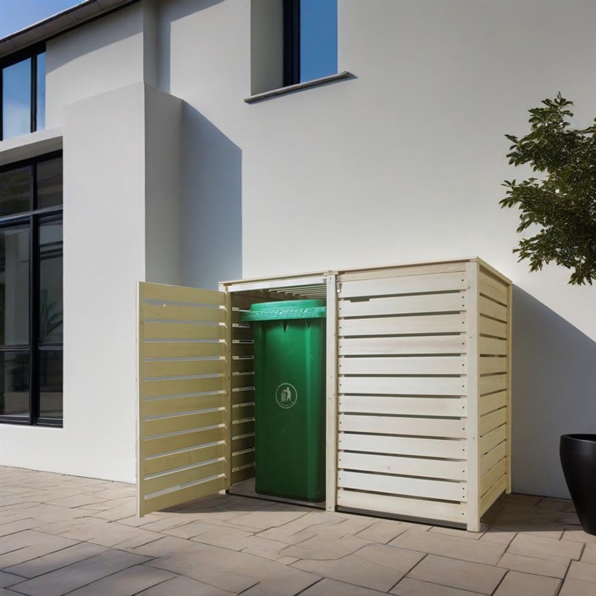 MIRA® Afvalcontainerombouw – Containeropslag – Enkele containerkast – Grijs - ‎140cmx 81cm x 116cm; 28.5 kg