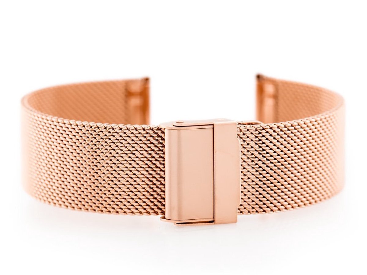 Pacific M6 Serie - Horlogeband - Stalen Mesh - Rosegold - 18mm