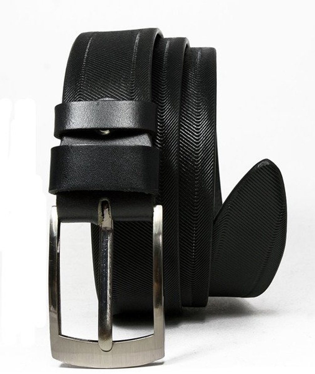Rovicky Serie - Leren Herenriem - Stijlvol Motief - 105 cm - Zilveren Gesp