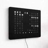 LED Digitale Bureauklok, Desktop Wandklok, Zomertijdfunctie, Digitaal Display Met Letters-zwart