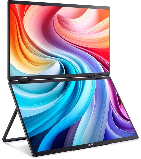 Acer PD163QT 15,6″ draagbare dubbele touchscreen monitor 1080p 60Hz opvouwbaar VESA-montage