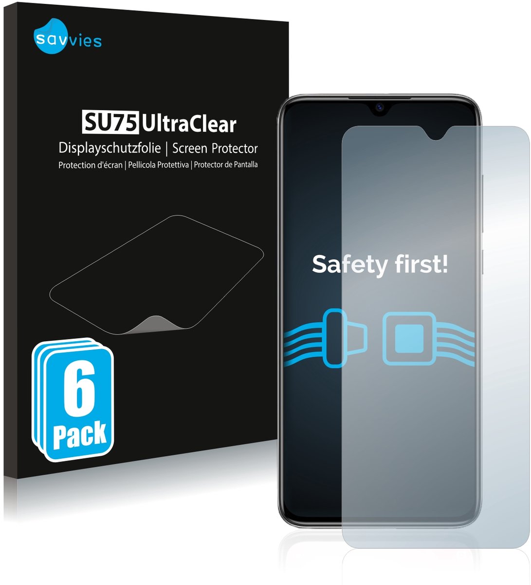 Savvies - Screenprotector voor Xiaomi Mi 9 Lite - Folie Beschermfolie transparant 6 Stuks