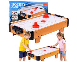 Playos® - Airhockey Arcade - Bruin - 61 x 33 x 14 cm - Speeltafel - Airhockey Tafel - Speelgoed - Arcade Spelletjes
