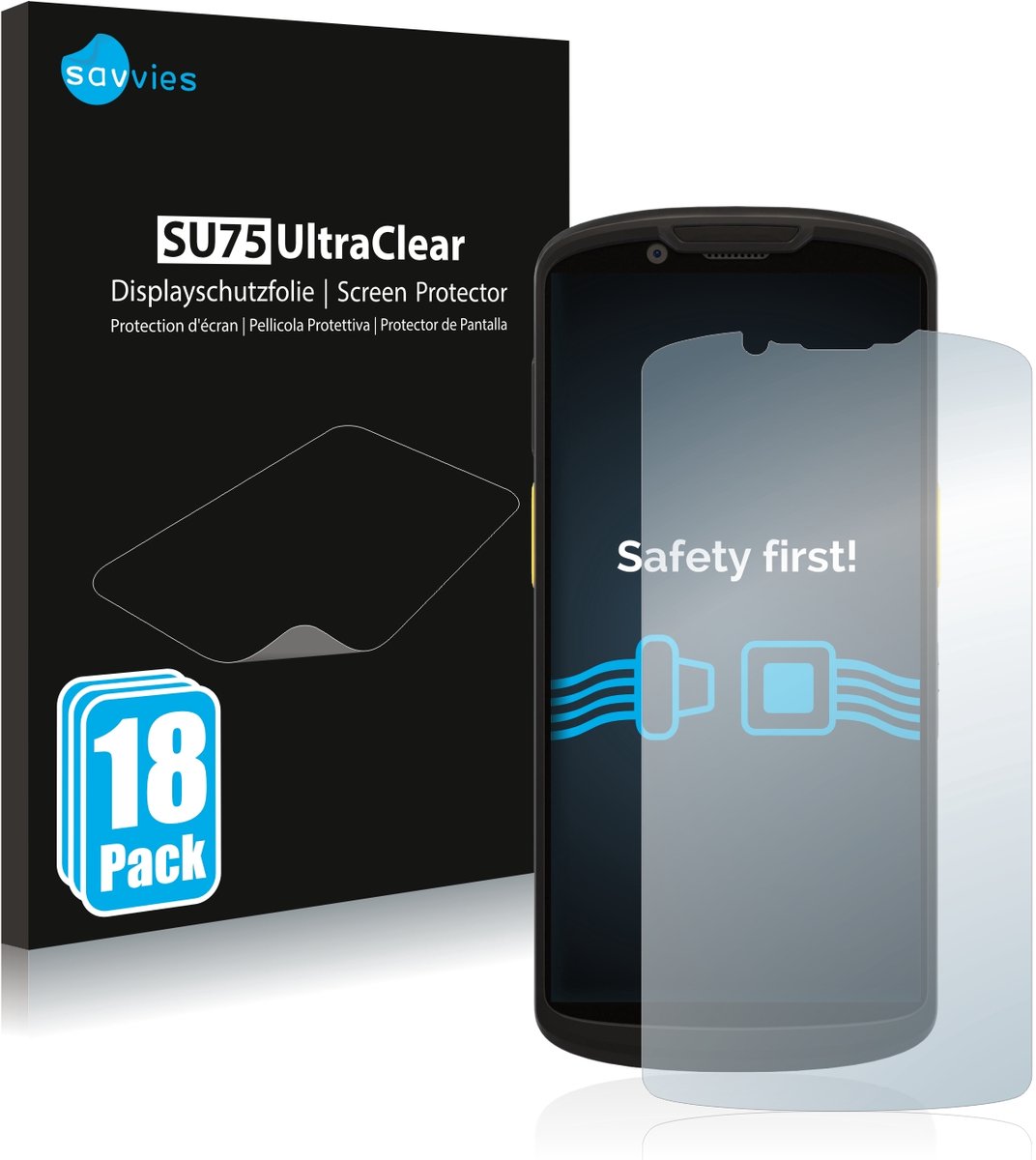Savvies - Screenprotector voor Zebra TC58/ TC53 - Folie Beschermfolie transparant 18 Stuks