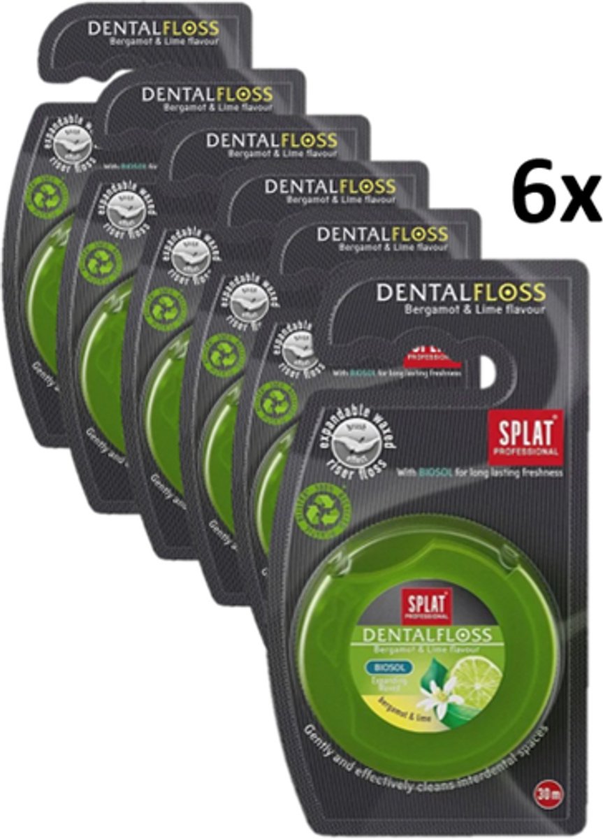 Splat riser floss bergamot-lime 30mtr. 6stuks