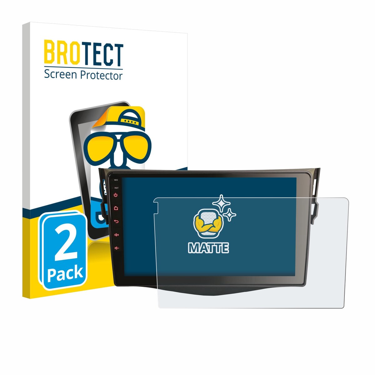 BROTECT - Screenprotector voor Erisin ES893AR 9" - Folie Beschermfolie matte 2 Stuks