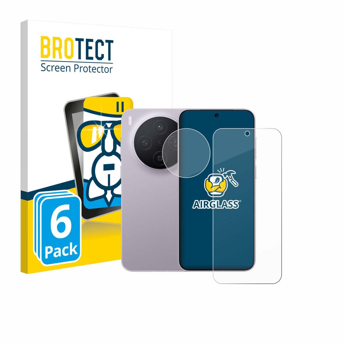 Screenprotector 6 Stuks voor Vivo X300 Pro (Voor+Camera) Beschermglas transparant