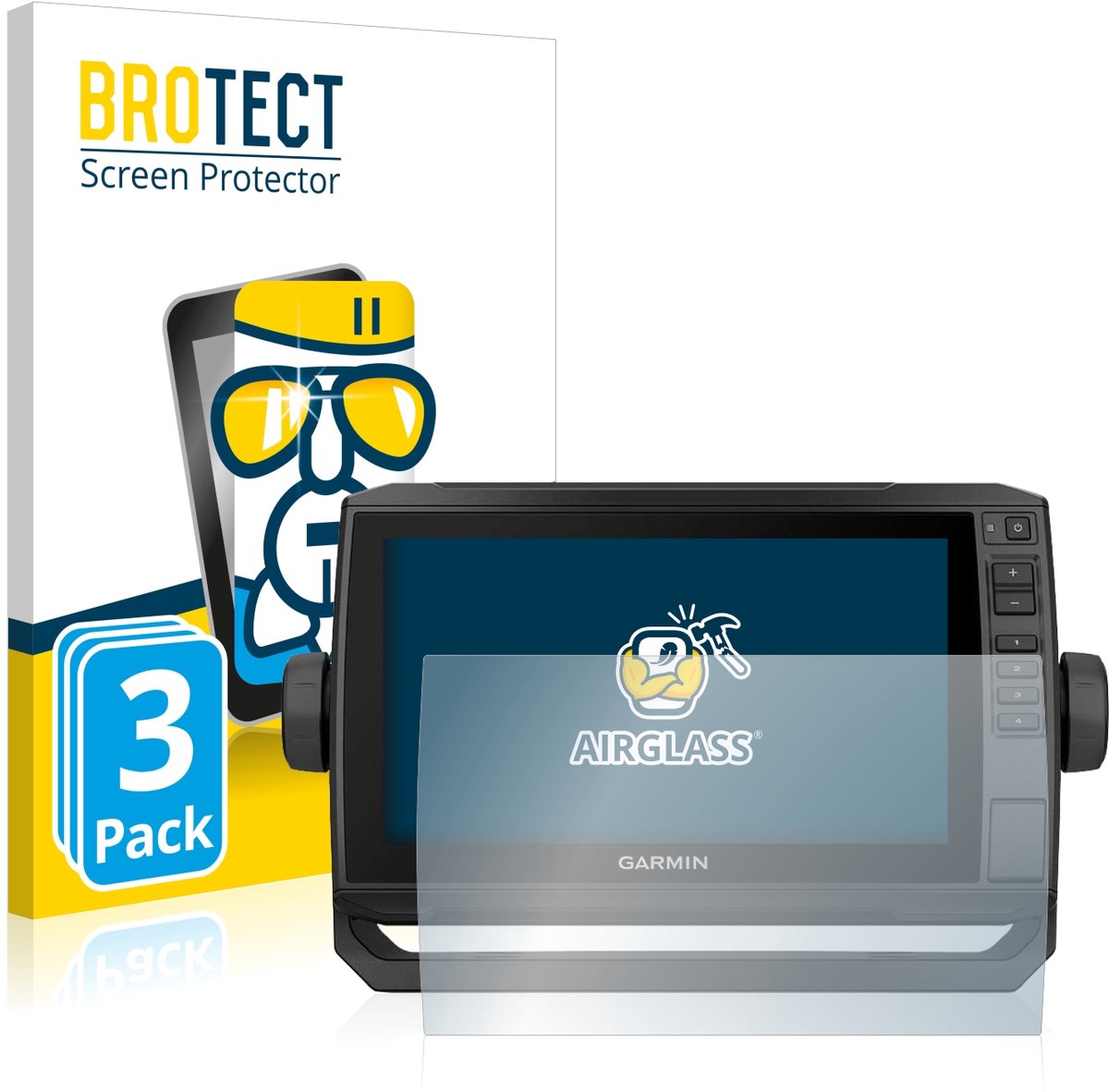 Screenprotector 3 Stuks voor Garmin ECHOMAP UHD 92sv Beschermglas transparant