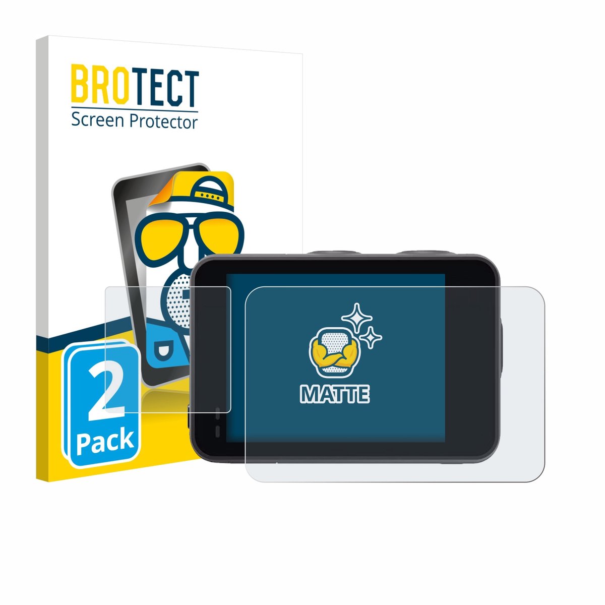 BROTECT - Screenprotector voor Akaso Brave 7 - Folie Beschermfolie matte 2 Stuks