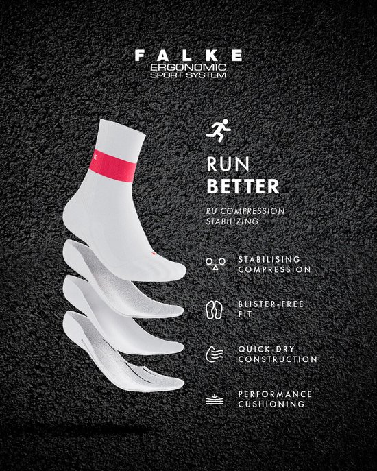 FALKE RU Stabilizing met compressie lyocell functioneel materiaal hardloopsokken dames zwart - maat 41-42