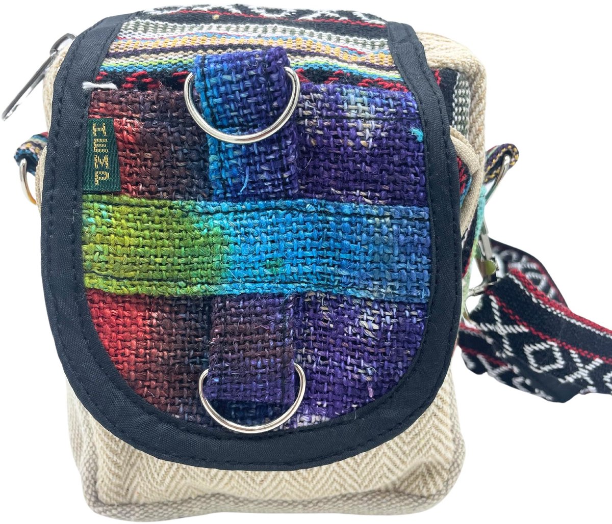 Ancient Wisdom - Tas - Tiedye hemp messenger bag - schoudertas - handgemaakt - gerecycled - eco-vriendelijk - trendy - stijl - mode - tasjes