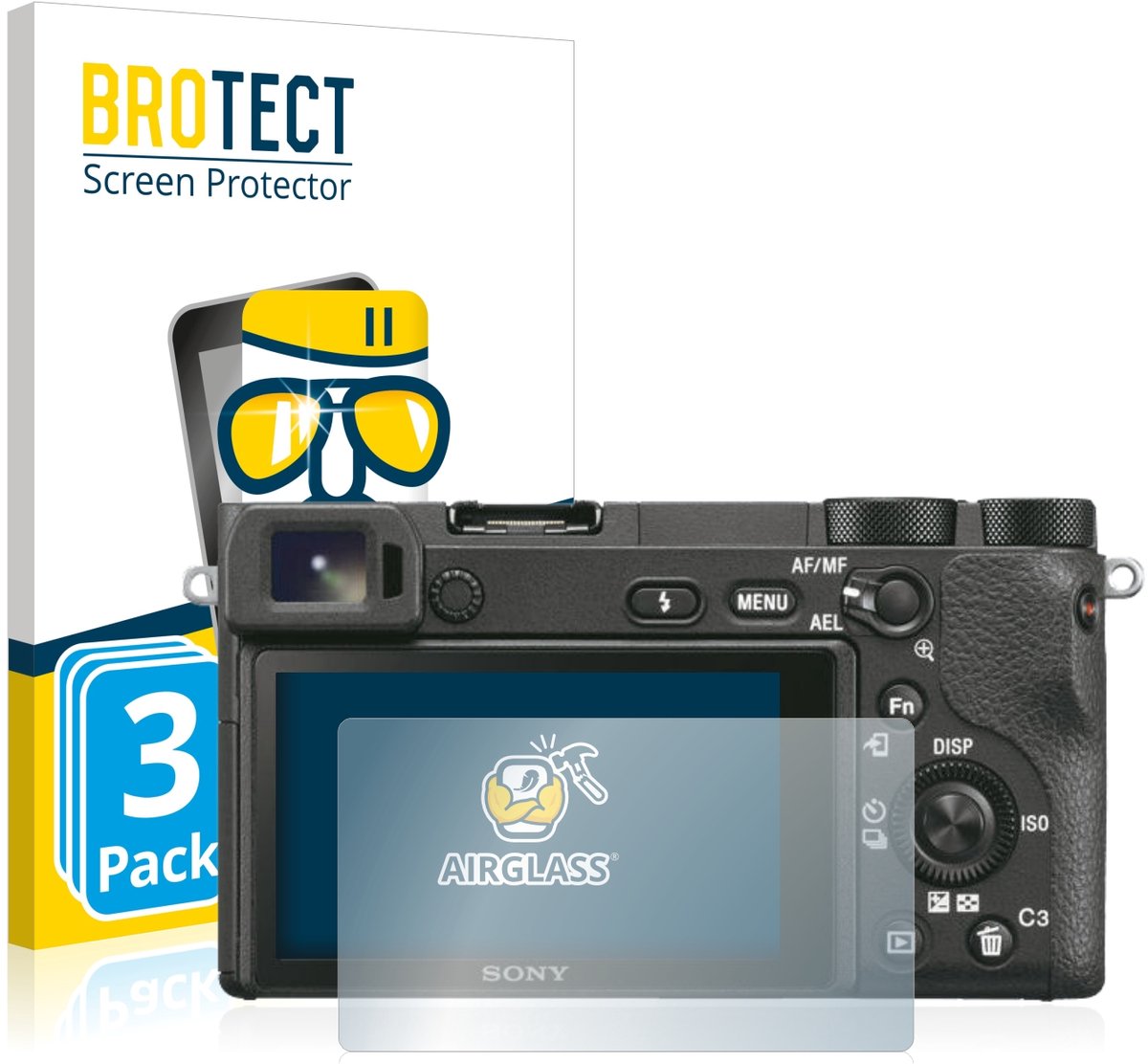 Screenprotector 3 Stuks voor Sony Alpha 6500 Beschermglas transparant