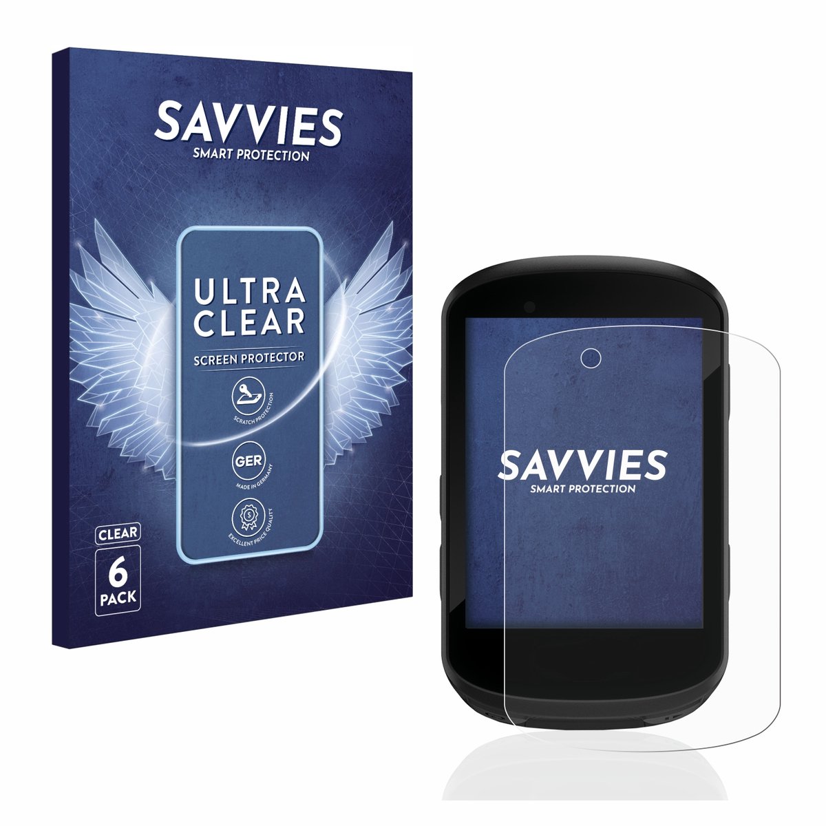 Savvies - Screenprotector voor Garmin Edge 530 - Folie Beschermfolie transparant 6 Stuks