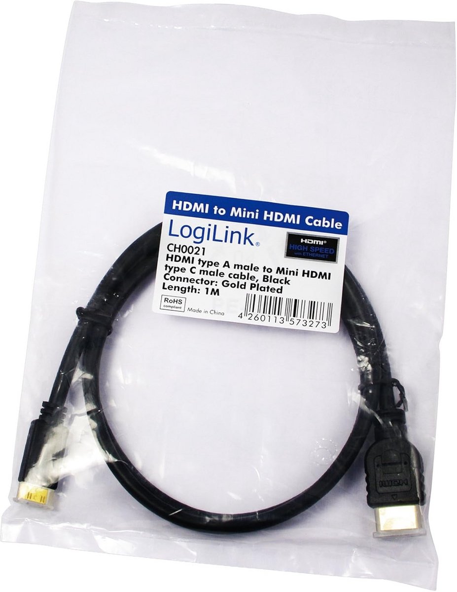 HDMI naar Mini HDMI Kabel 1 Meter Hoge Snelheid met Ethernet