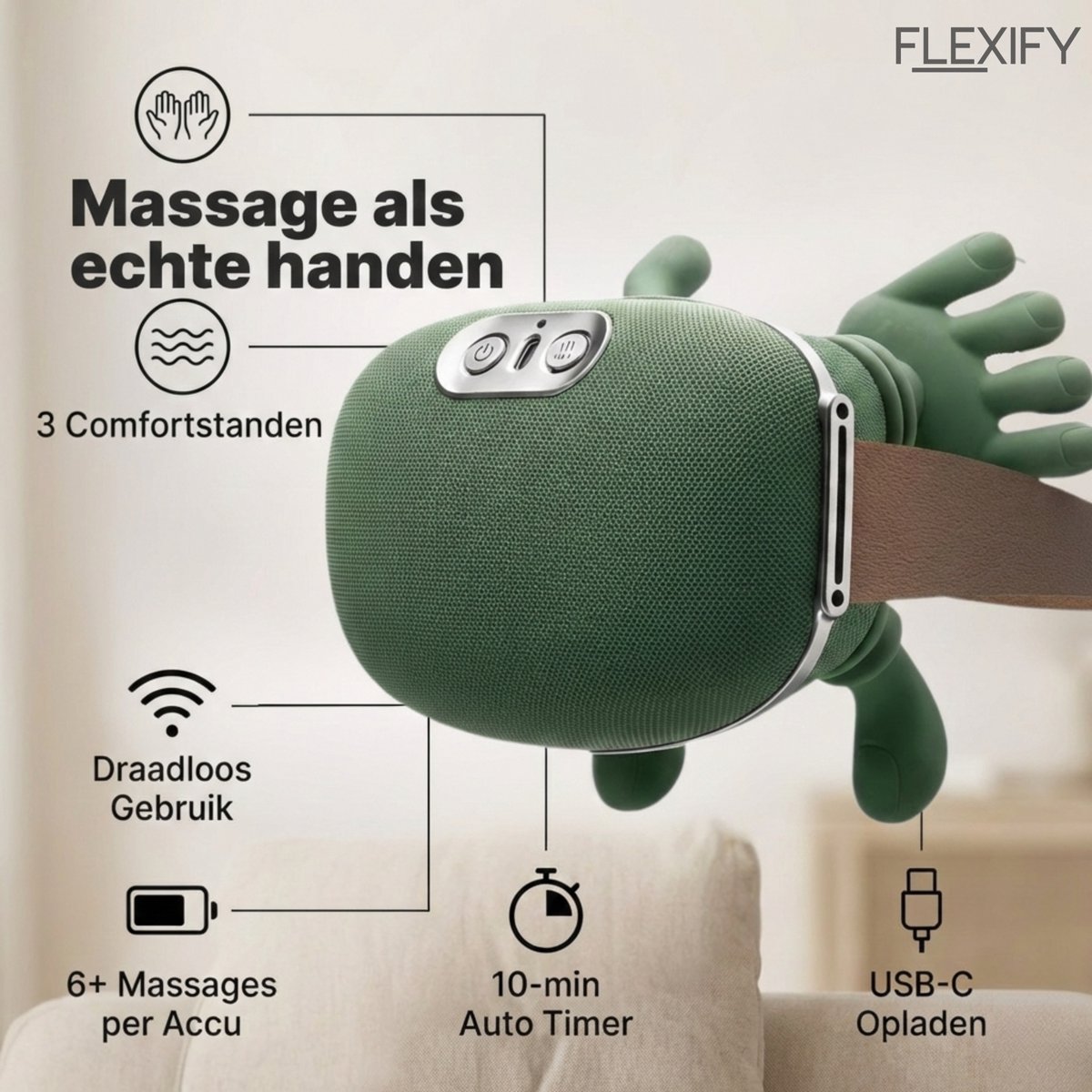 Shiatsu Nekmassagekussen met Warmte thumbnail 5