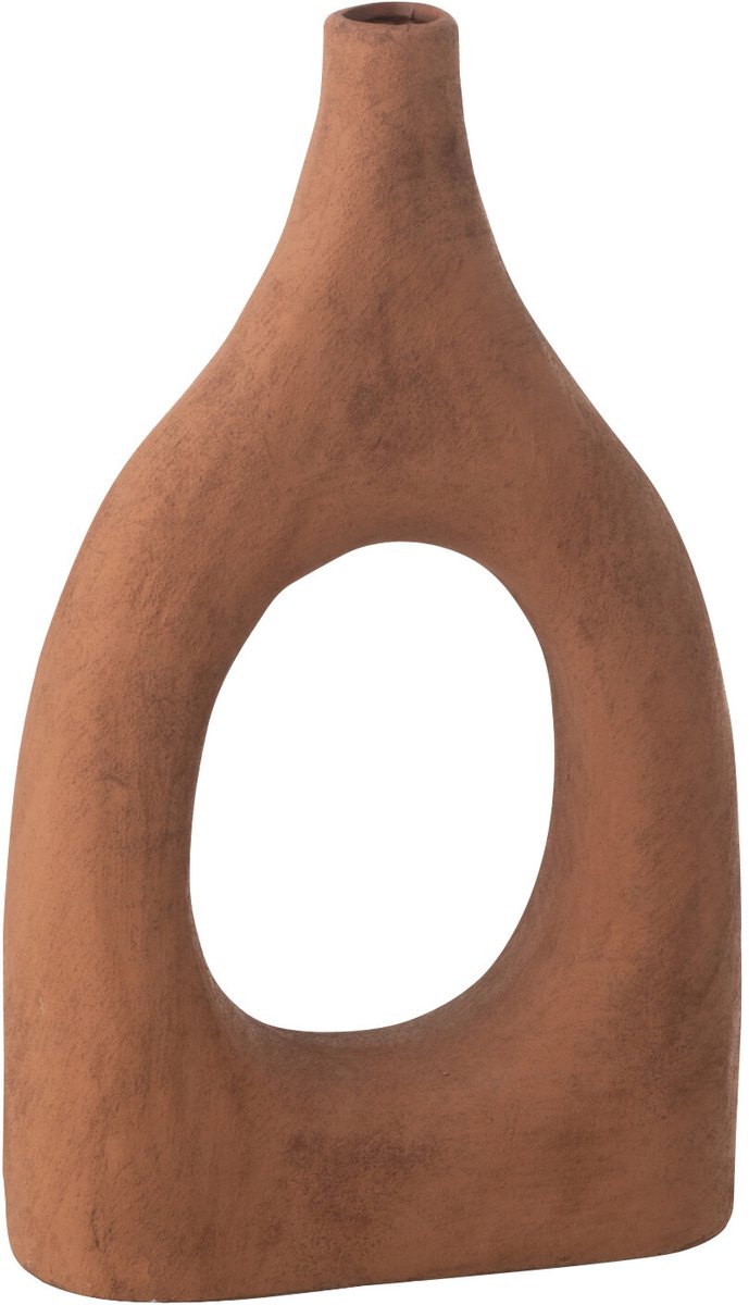 J-Line vaas Ubi - keramiek - bruin - small