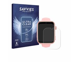 Savvies - Screenprotector voor Akumaka 4G Kids Smartwatch - Folie Beschermfolie transparant 6 Stuks