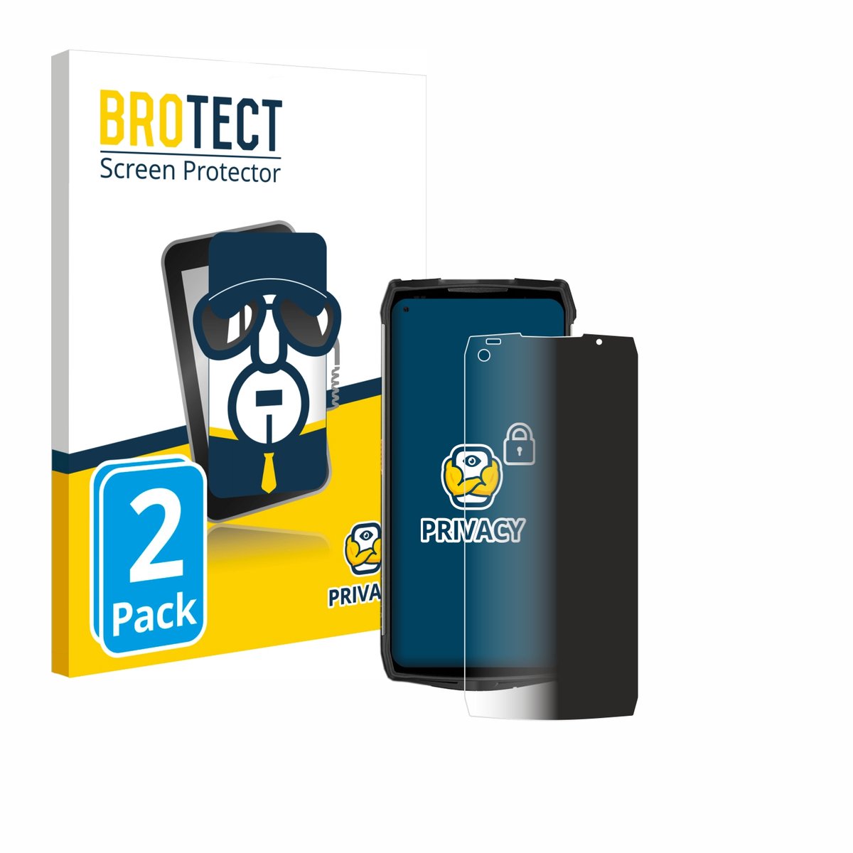 BROTECT - privacy screenprotector voor Ulefone Power Armor 13 - Folie Beschermfolie Blauwlichtfilter 2 Stuks