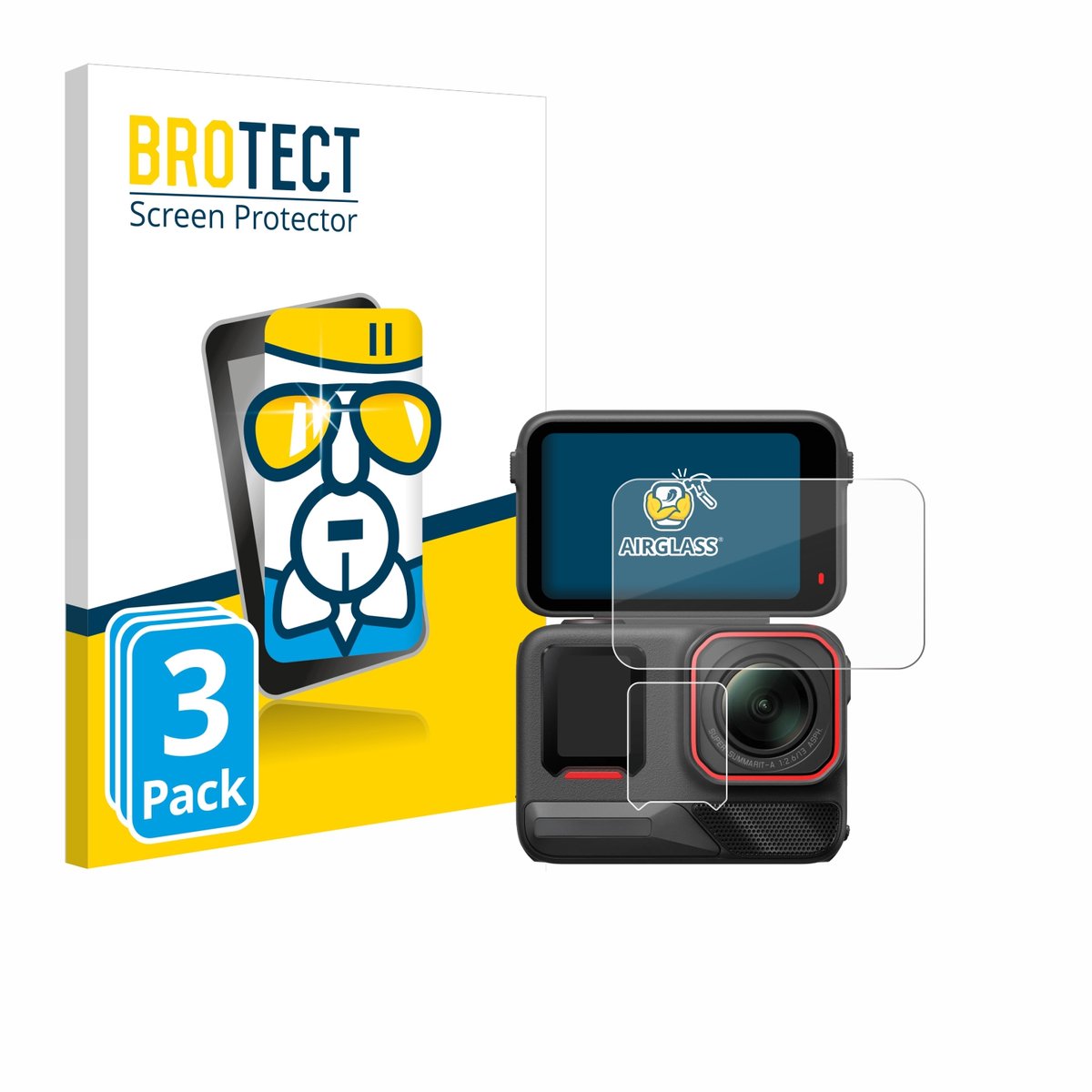 Screenprotector 3 Stuks voor Insta360 Ace Pro 2 Beschermglas transparant