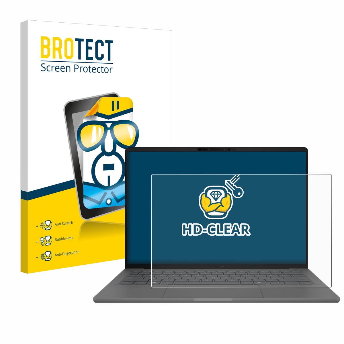 BROTECT - Screenprotector voor ASUS ZenBook A14 UX3407 - Folie Beschermfolie transparant