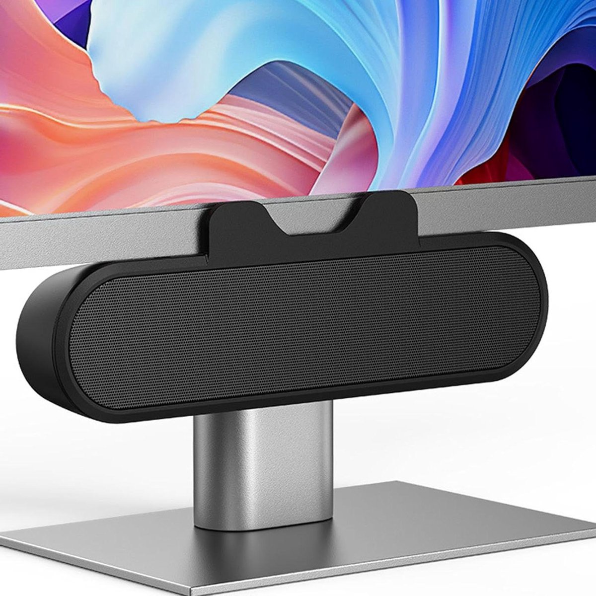 Computerluidsprekers voor Desktop-PC - USB Wired Monitor-luidsprekers met Luid Geluid en Volumeregeling - Klemt Eenvoudig Naar Monitors - Geschikt voor Merk - Zwart - Compatibel Met Alle Merken