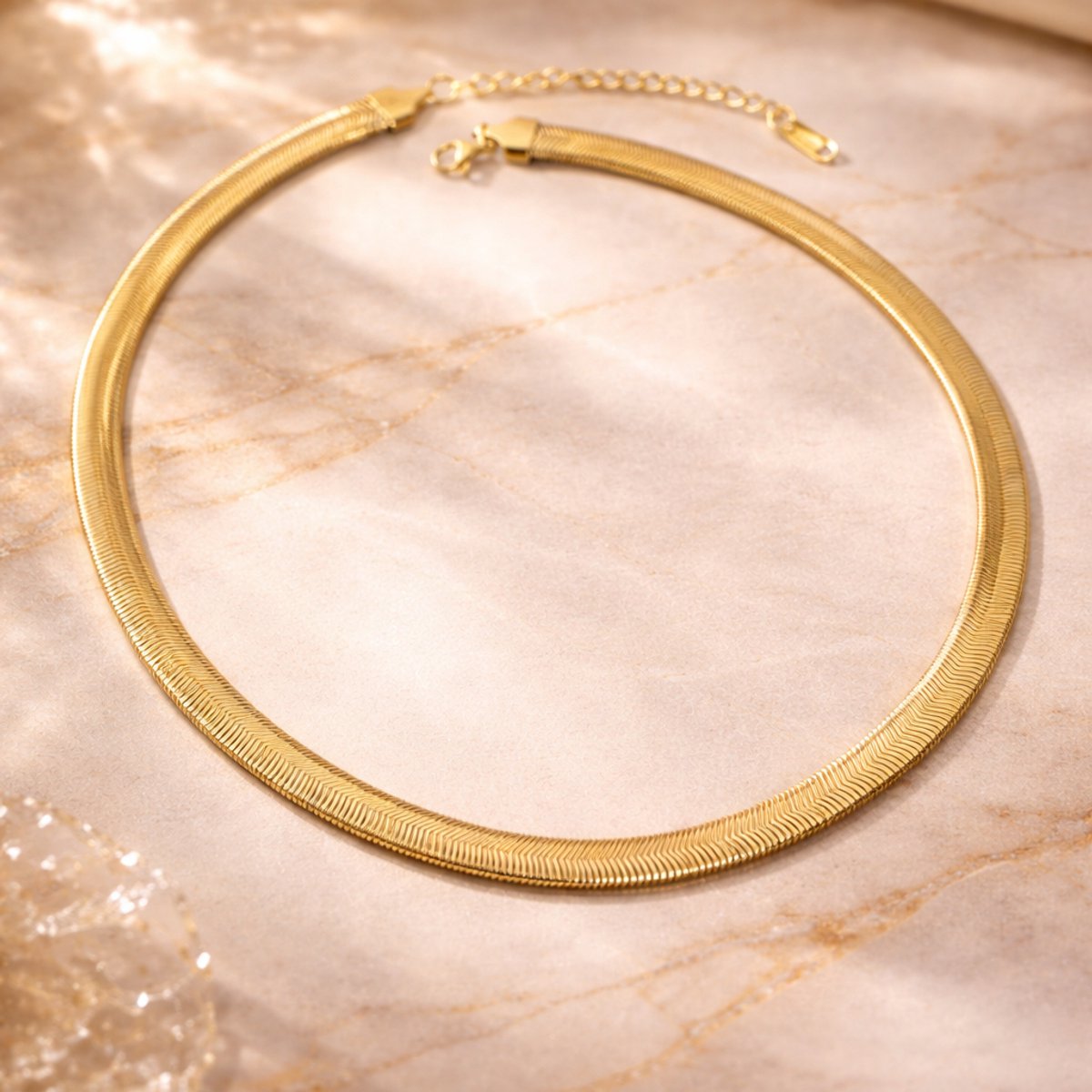 Brendoe Brede Goudkleurige Ketting Dames – Snake Chain Choker – RVS 18K Verguld – Waterproof & Nikkelarm – Statement Halsketting