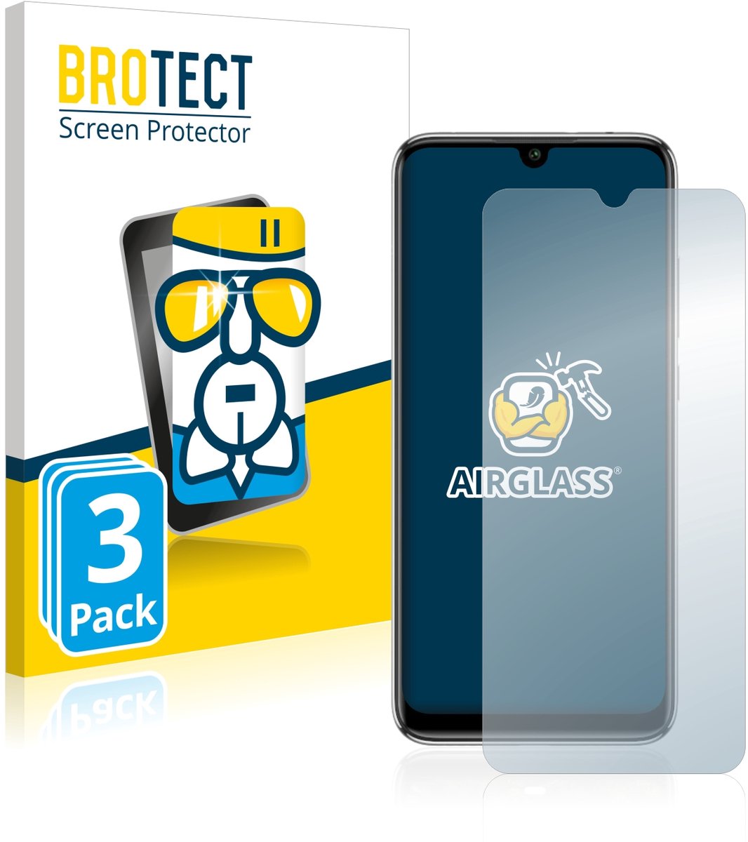 Screenprotector 3 Stuks voor Xiaomi Mi A3 Beschermglas transparant