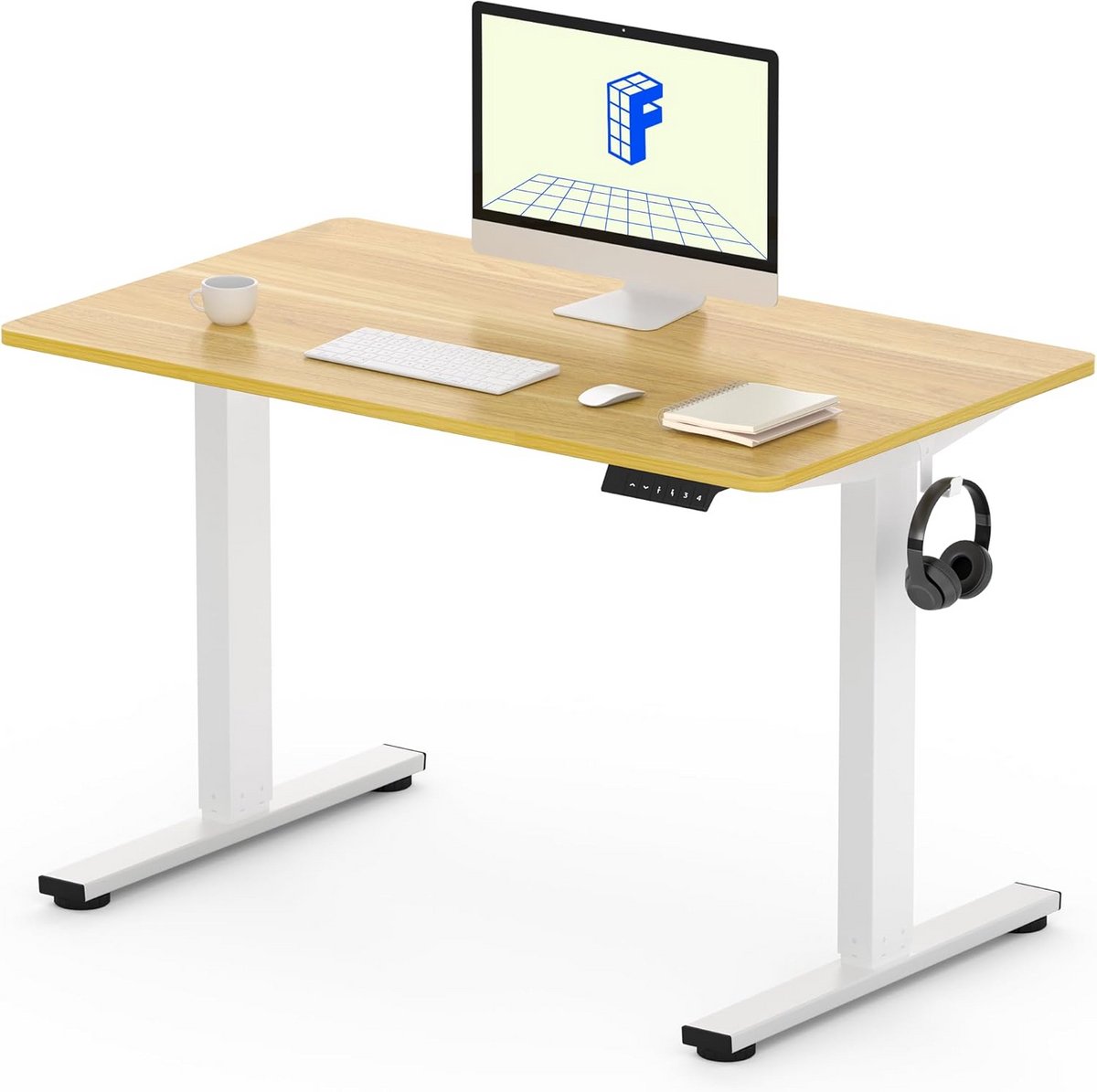 Elektrische Staantafel met Hoogteverstelling en Geheugenfunctie, 110 x 54 cm Bureau