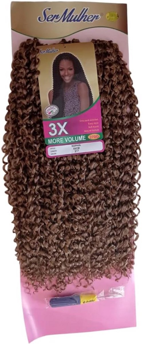 Krullende Crochet Vlechten Haarextensies 55 cm Zacht en Natuurlijk