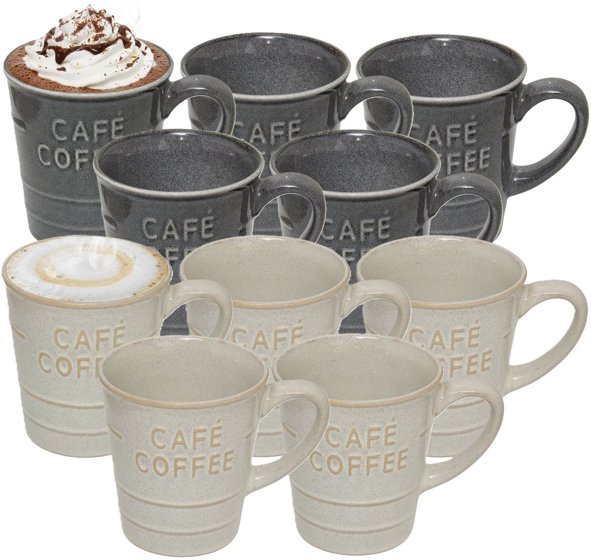 Secret de gourmet Koffiemokken - 10x stuks - 200 ml - kleuren gemixt