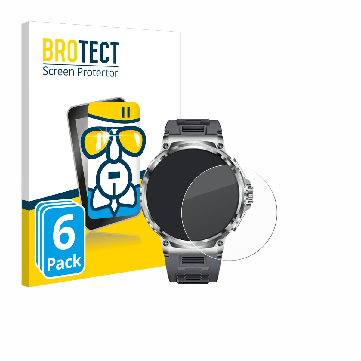 Screenprotector 6 Stuks voor Smartwatch V69 1.85" Beschermglas transparant