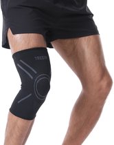 Trebin Kniebrace - Compressie Knee Sleeve met Anti-Slip Rand - Geschikt bij Artrose en Knieklachten - Links en Rechts - Dames en Heren - Maat M - Zwart/Grijs