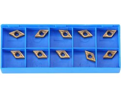 Allecto- Carbide Tips Inserts - Draaibank Frezen Wisselplaten - Vervanging - Semi-afwerking - Ruwe Bewerking - CNC Insert Cutter - Draaigereedschap Houder - DCMT070204 - 10PCS - KLeur - Model