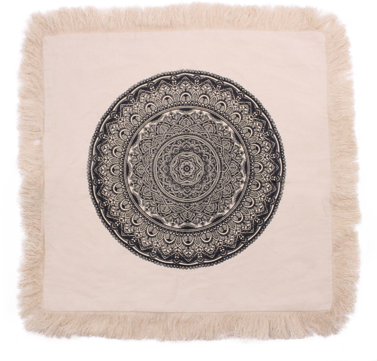 4 x Traditional Mandala Cushion - 60x60cm - black