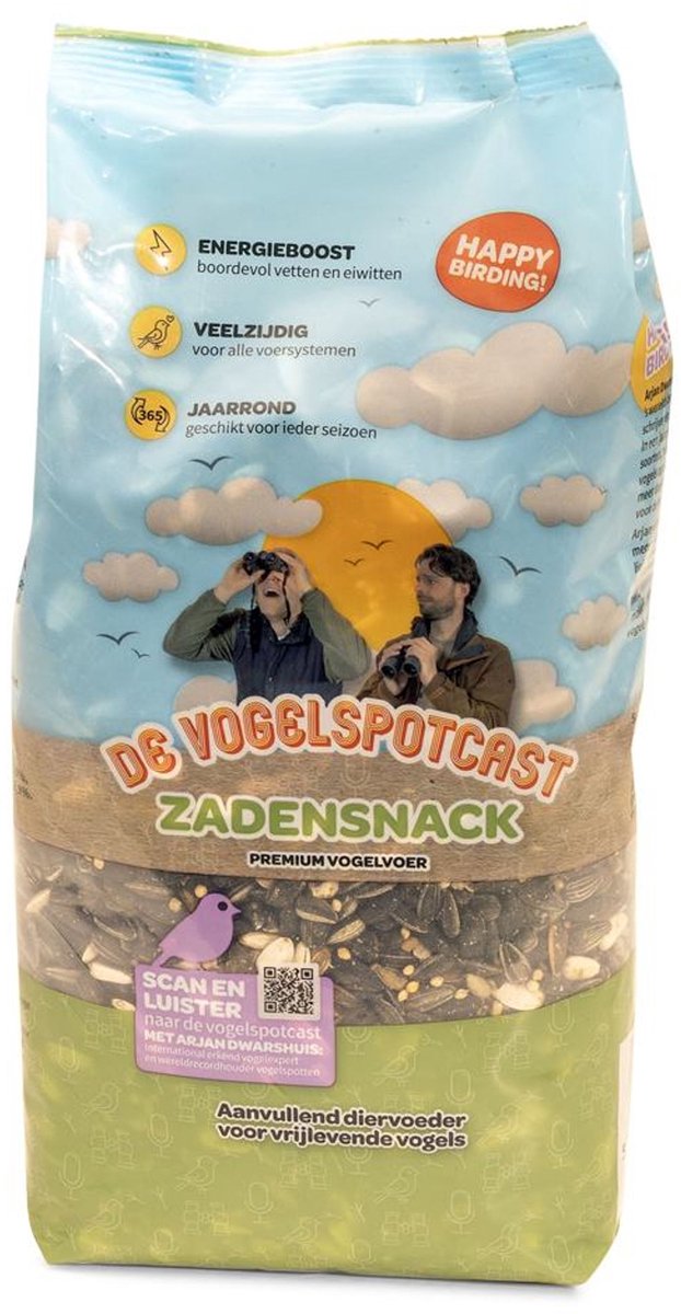 Vogelspotcast 750g Tuinvogelvoer Zadenmix - Zadensnack - Energierijk Vogelvoer voor Buitenvogels - Mix van o.a. Zonnebloempitten, Gehakte Pindas & Havermout