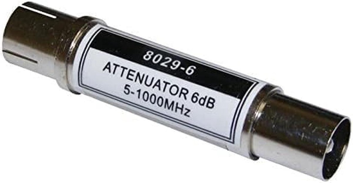 6dB In-line Verzwakker voor Antenne en Satelliet Signaal - IEC Connector