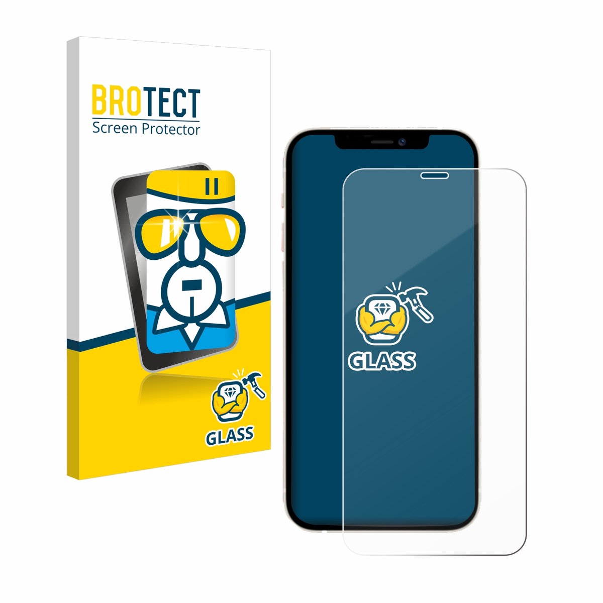 BROTECT - Glas Screenprotector voor Apple iPhone 12 Pro - Gehard Beschermglas 9H