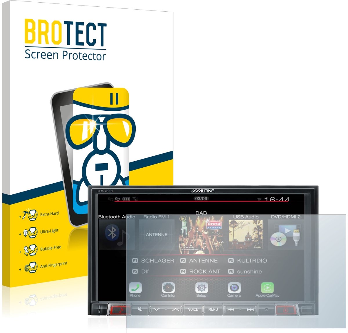 Screenprotector voor Alpine iLX-702D Beschermglas transparant