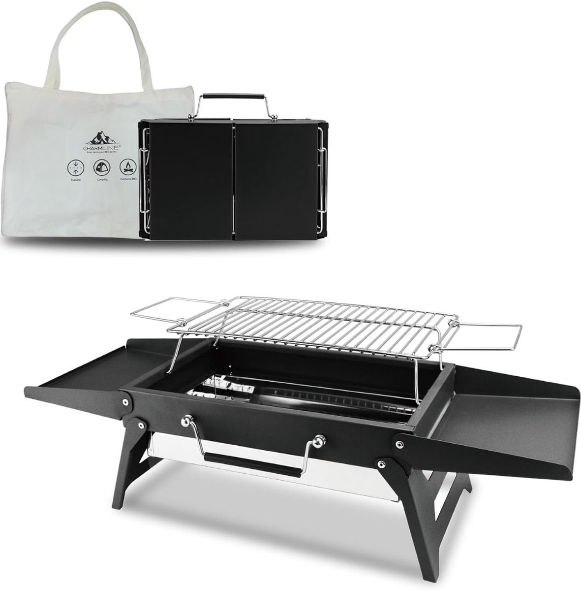 DnA® Tafel Bbq Houtskool - Weber Bbq -Boretti Bbq - Houtskool - Zwart - 23cm x 35cm x 8cm