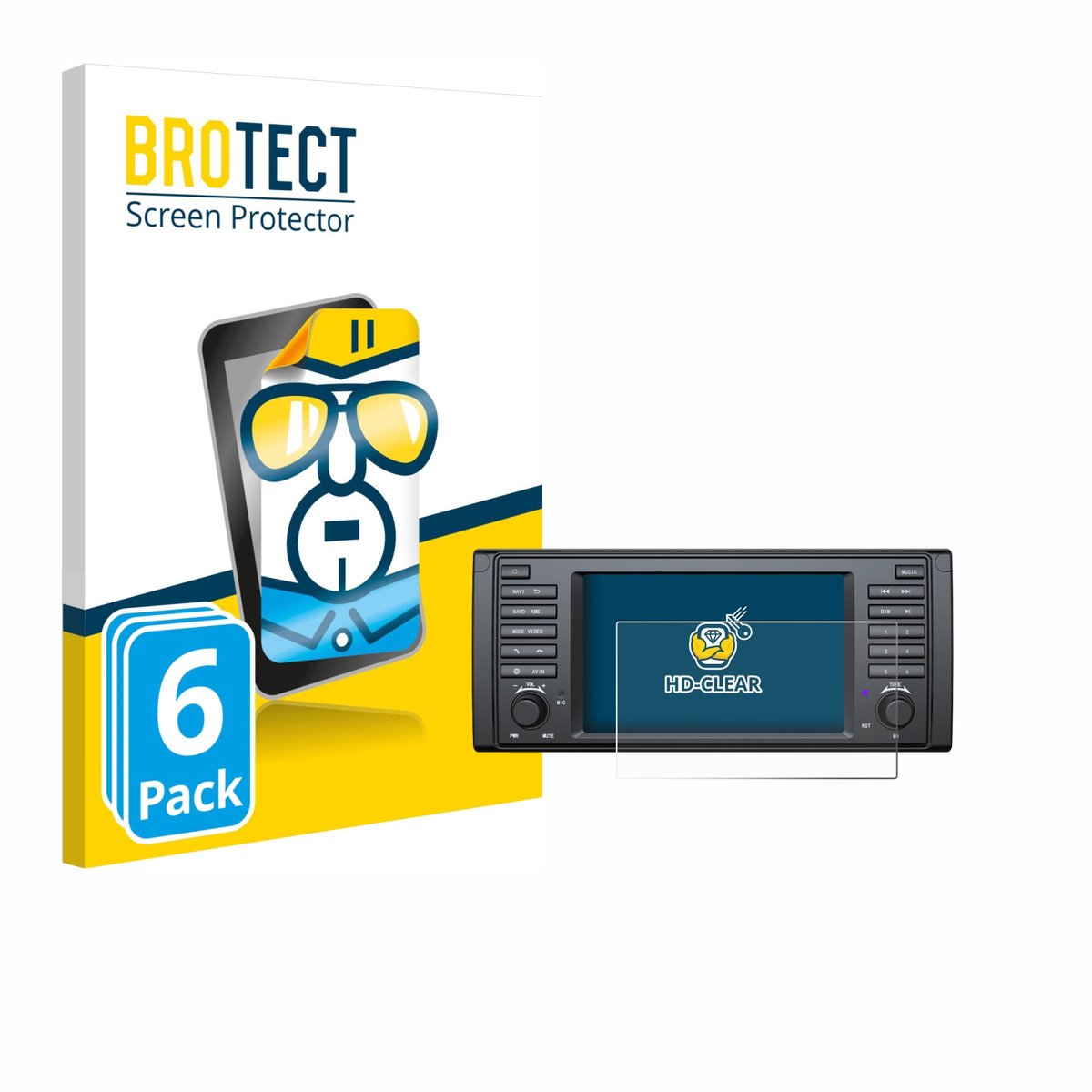 BROTECT - Screenprotector voor Eonon E39A12S - Folie Beschermfolie transparant 6 Stuks