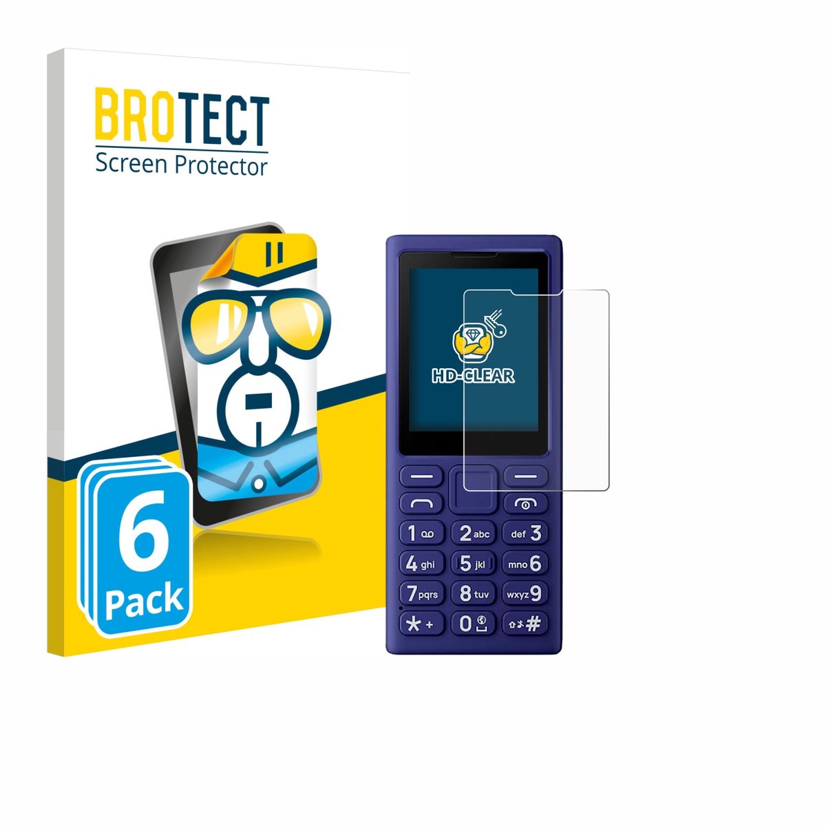 BROTECT - Screenprotector voor HMD 101 4G - Folie Beschermfolie transparant 6 Stuks
