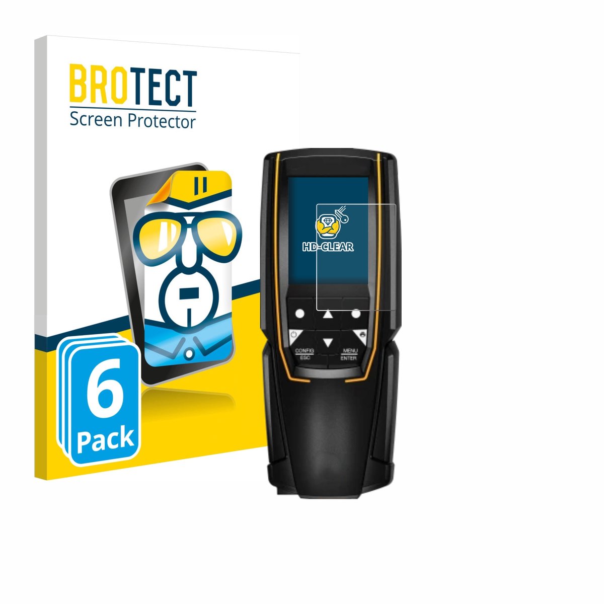 BROTECT - Screenprotector voor Testo 310 (2. Gen.) - Folie Beschermfolie transparant 6 Stuks