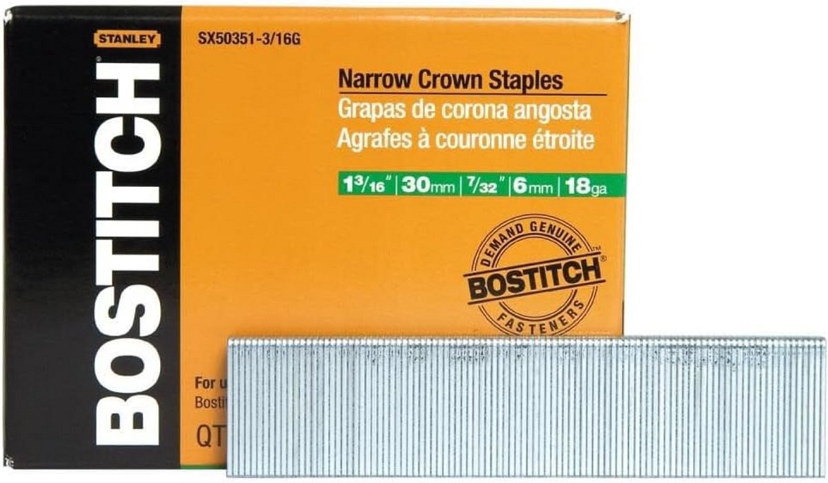18 Gauge Afwerkingsnietjes 3/16 Inch Kroonlengte voor Nietmachines