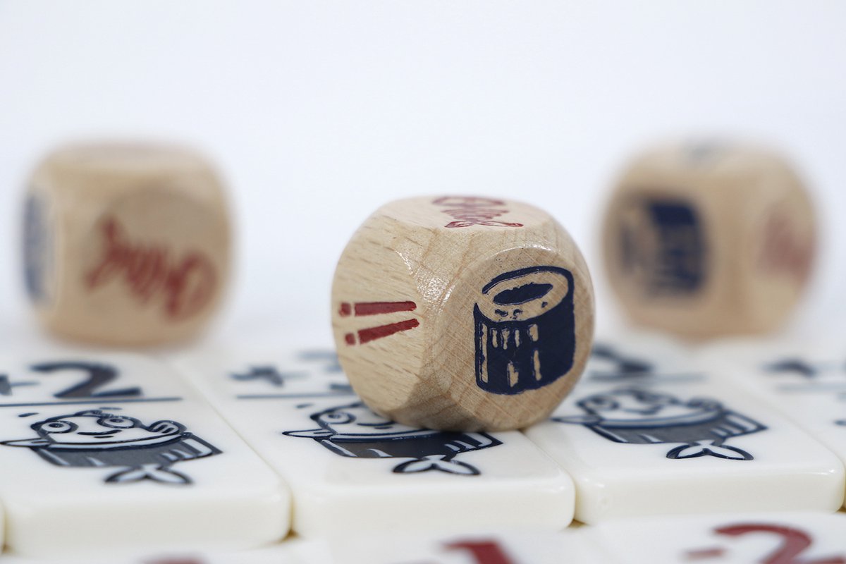 999 Games - Geharrewar in de Sushibar - Snel dobbelspel voor het hele gezin - Gezelschapsspel - Familiespel - Klein cadeautje - bevat spelregels in NL en EN en FR — afbeelding 17