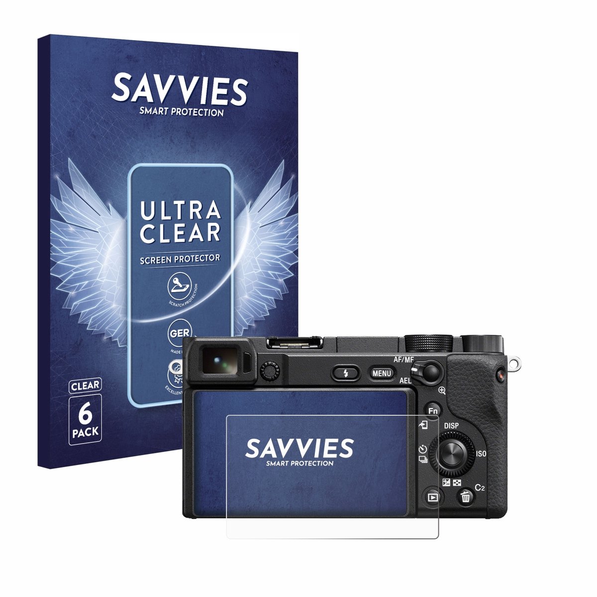 Savvies - Screenprotector voor Sony Alpha 6100A - Folie Beschermfolie transparant 6 Stuks