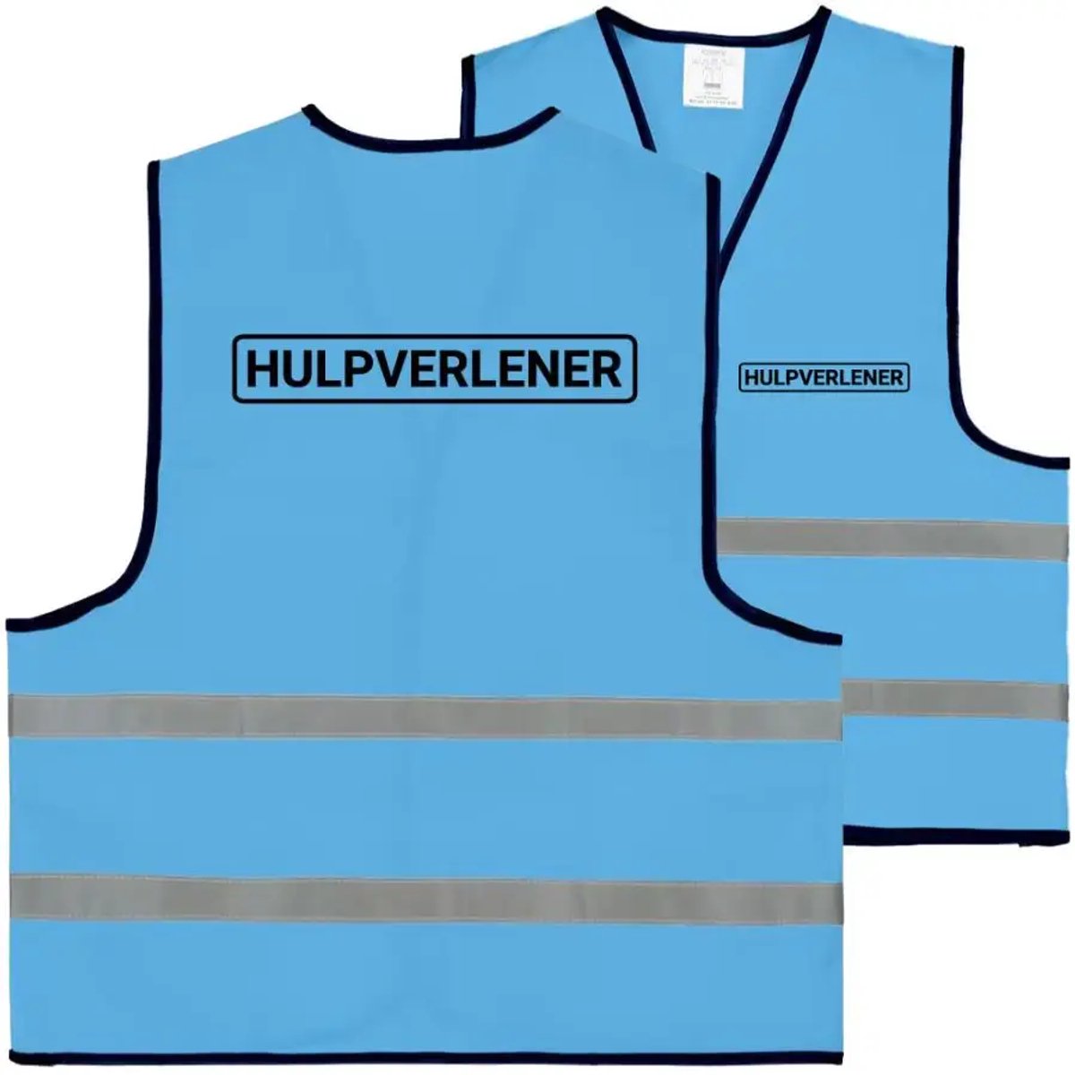 Hulpverlener hesje lichtblauw | voor- en achterkant bedrukt