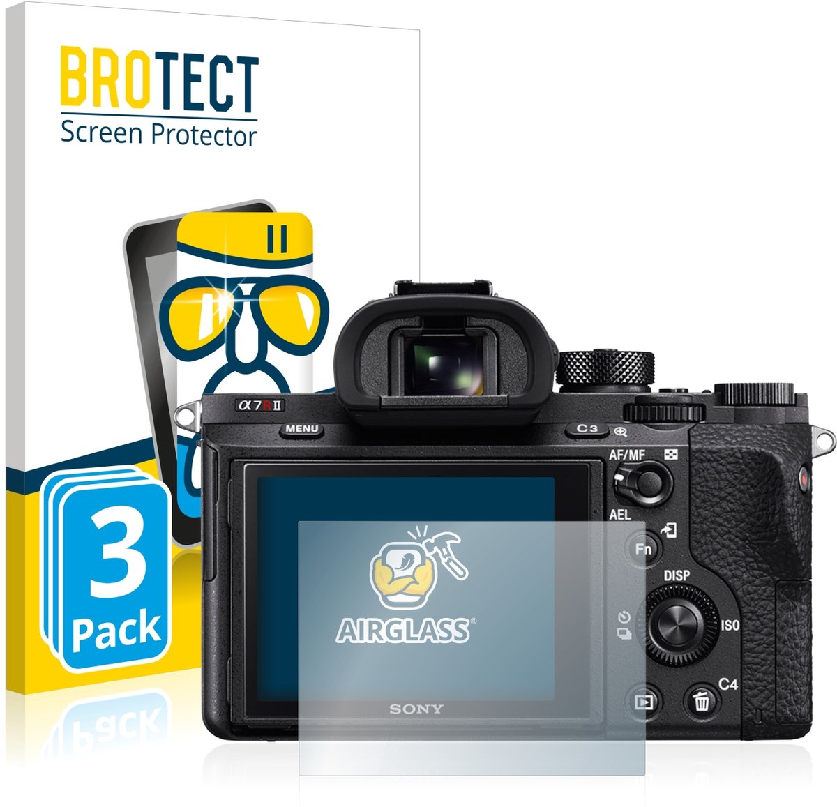 Screenprotector 3 Stuks voor Sony Alpha 7R II Beschermglas transparant